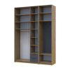 Drehtürenschrank Doros Rondi mit Kleiderstange und hohem Oberschrank Artisan Eiche/Graphitgrau 3 Türen 181x52x260 (42005289)