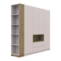 Kleiderschrank Doros Dale mit Drehtüren, offenen Regalen und Oberschrank Kaschmir / Artisan Eiche 4 Türen 234x52x220 (42005159)