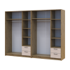 Kleiderschrank mit Spiegel Doros Rondi Artisan Eiche/Kaschmir 3+3 Türen 242x52x195 (42005659)