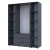 Kleiderschrank Doros Gelar Graphitgrau 3 Türen mit offenem Regal 154,4x49,5x203,4 (42005059)