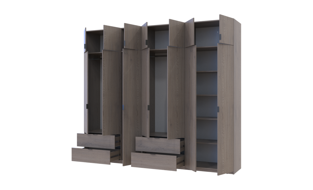 Kleiderschrank Doros Lukas Cannolo / Cannolo 3+4 Türen 280x50x240 (42005244)