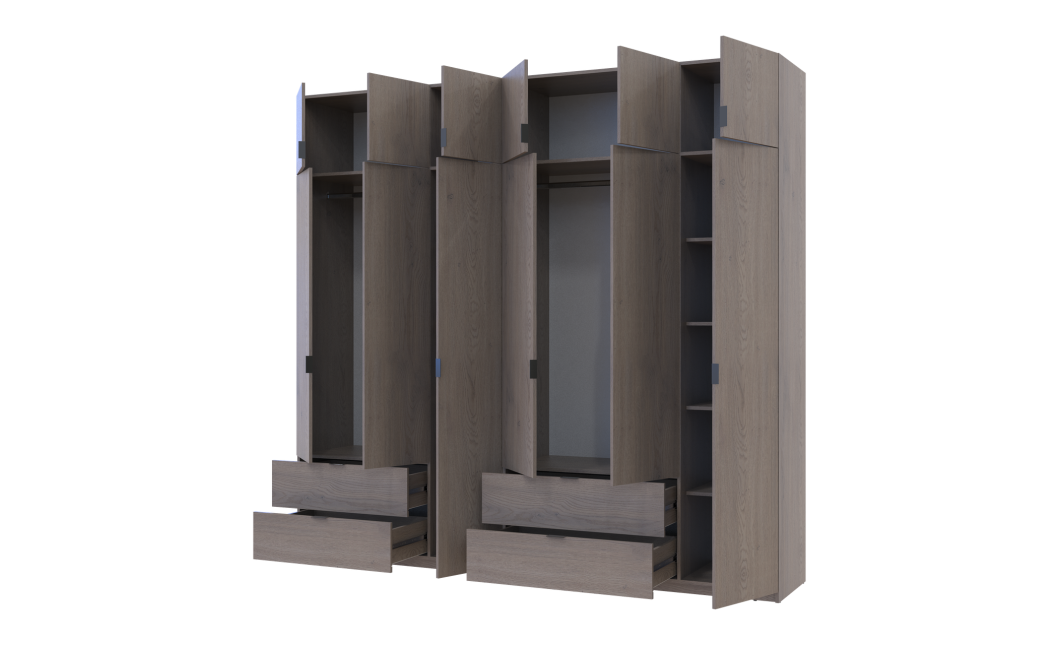 Kleiderschrank Doros Lukas Cannolo / Cannolo 3+3 Türen 255x50x240 (42005242)