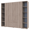 Kleiderschrank Doros Gelar Sonoma Eiche 4 Türen mit 2 offenen Regalböden 231,4x49,5x203,4 (42005050)
