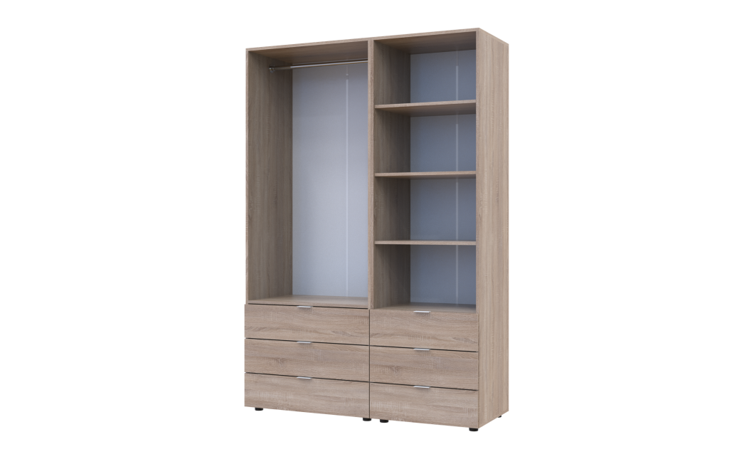 Kleiderschrank Doros Gelar Sonoma Eiche 2 Türen Säulenschrank 137,5x49,5x203,4 (42005180)