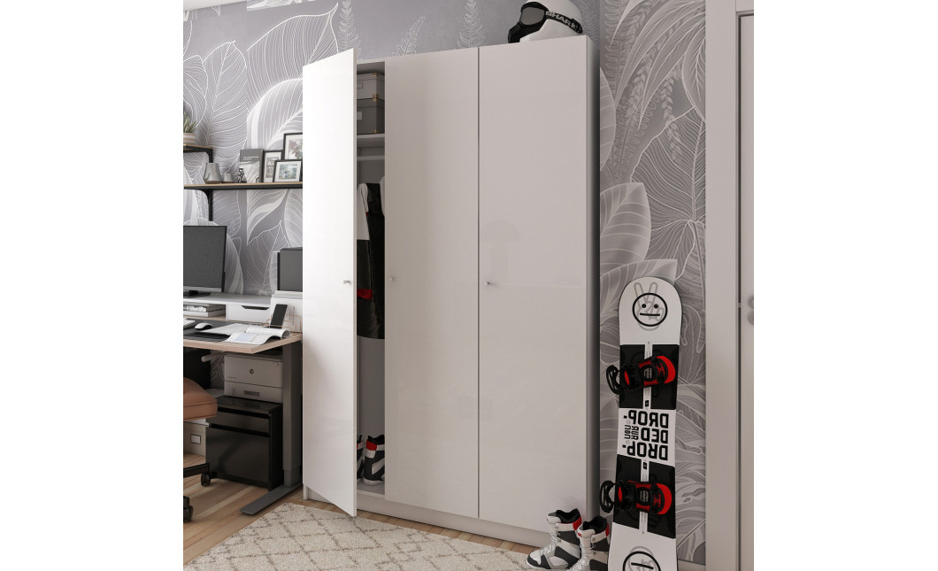 Kleiderschrank Doros Promo mit Drehtüren Weiß 3 Türen 135x48x204 (80737071)