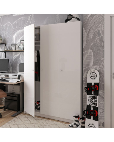 Kleiderschrank Doros Promo mit Drehtüren Weiß 3 Türen 135x48x204 (80737071)