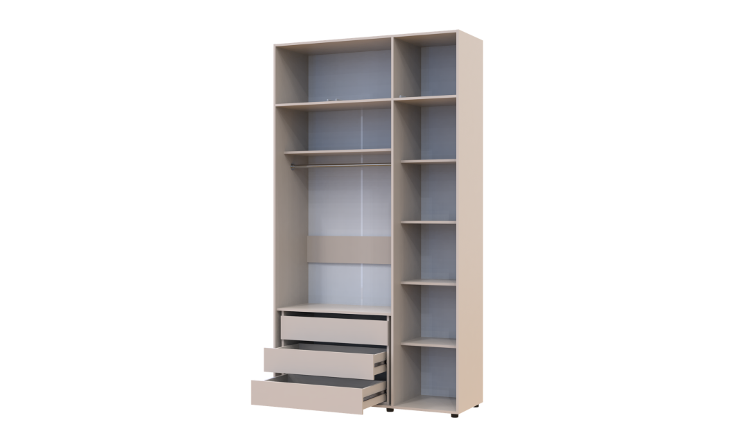 Kleiderschrank mit Schubladen und Aufsatz Doros Kasper Kaschmir 3 Türen 135x48x245 (42005566)