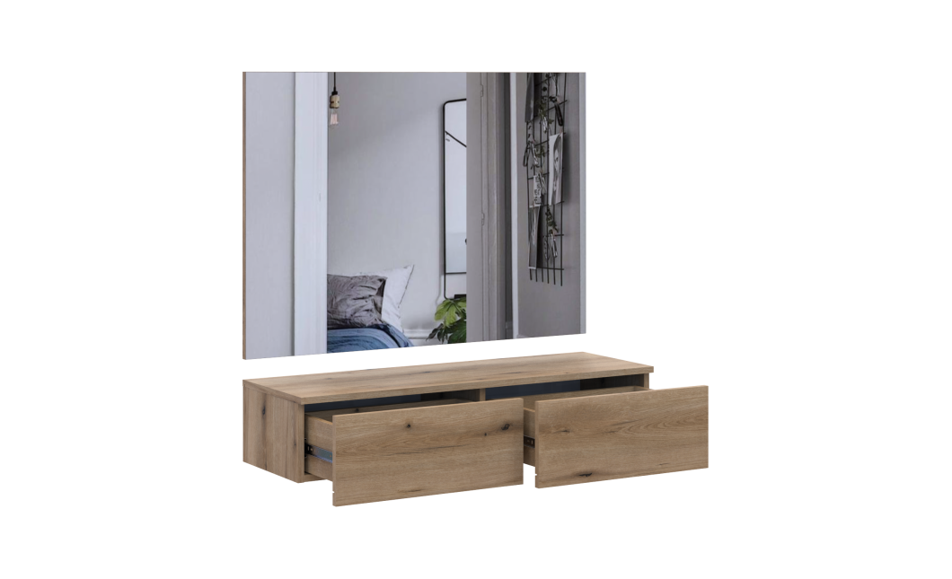 Möbelset Doros Levia mit Spiegel Ewok Eiche 100x32x100 (42005239)