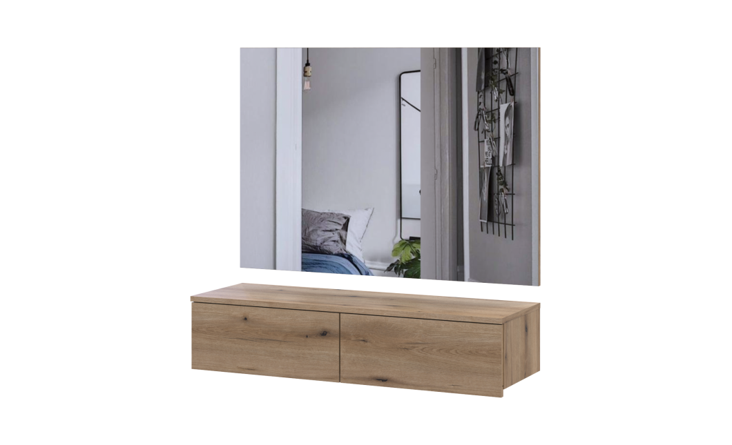 Möbelset Doros Levia mit Spiegel Ewok Eiche 100x32x100 (42005239)