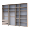 Kleiderschrank mit Schubladen, Regalen und Aufsatz Doros Kasper Kaschmir 2+3+2 Türen 315x48x245 (42005740)