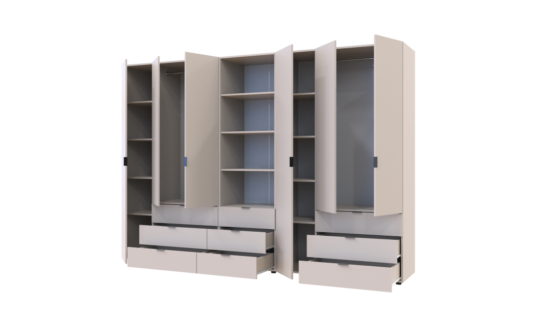 Kleiderschrank Doros Gelar Kaschmir 3+3 Türen Säulenschrank 292,4x49,5x203,4 (42005178)