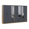 Kleiderschrank mit Spiegel Doros Rondi Artisan Eiche/Graphit 3+4 Türen 281x52x195 (42005697)