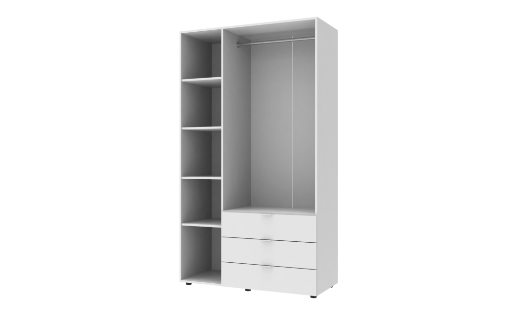 Kleiderschrank Doros Gelar mit Drehtüren Weiß 3 Türen 116,2x49,5x203,4 (80397641)