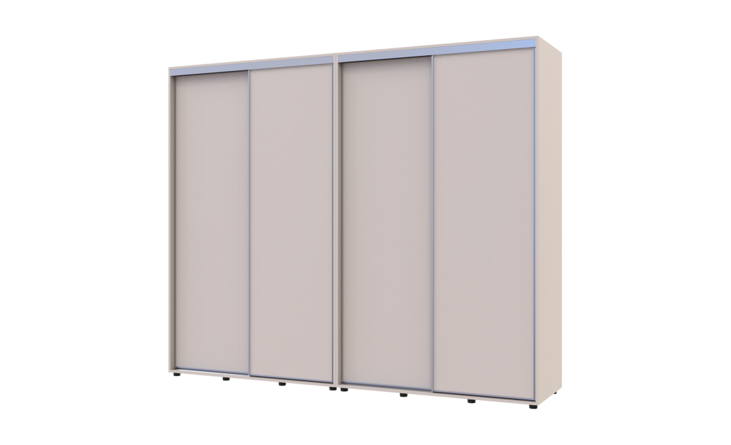 Kleiderschrank Doros Sigma Slim Schiebetüren Kaschmir 2+2 Türen 260x60x214.4 (42005599)