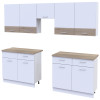 Küche Doros Leia 300x60x250 Weiß / Sonoma Eiche (81000008)