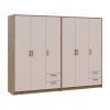 Kleiderschrank Doros Rondi Artisan Eiche/Kaschmir 3+3 Türen 242x52x195 (42005658)