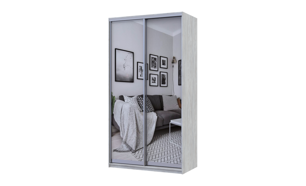 Kleiderschrank Doros City Light Natti Luc Schiebetüren mit Spiegel 150x45x225 (80736516)