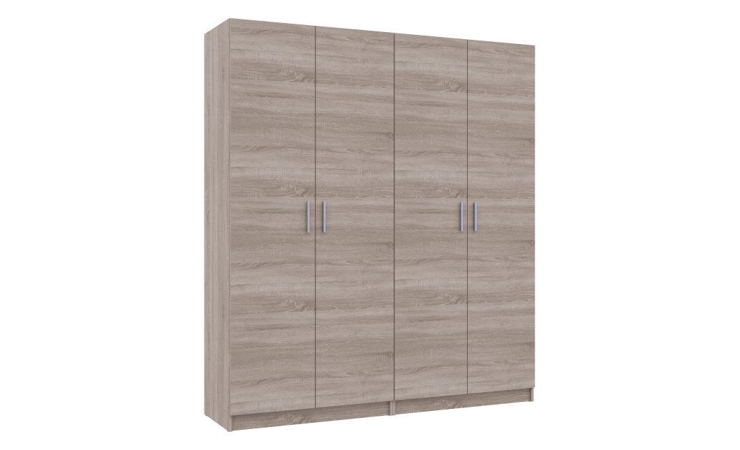 Kleiderschrank Doros Promo Set mit Böden Sonoma Eiche 2+2 Türen 180x48x204 (44900287)