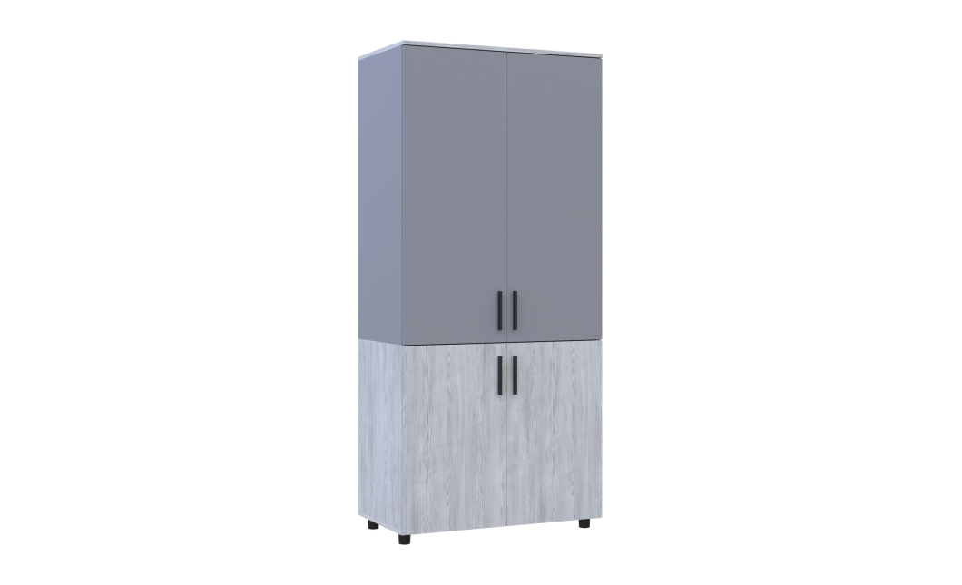 Kleiderschrank Doros Thorn Natti Kiefer/Grau 2 Türen Böden 90x51,6x200 (44900464)