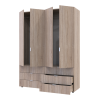 Kleiderschrank Doros Gelar Set mit Drehtüren Sonoma Eiche 2+2 Türen 155x49,5x203,4 (42002123)