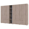 Kleiderschrank Doros Gelar Sonoma Eiche 3+4 Türen mit offenem Regal 309,4x49,5x203,4 (42005048)