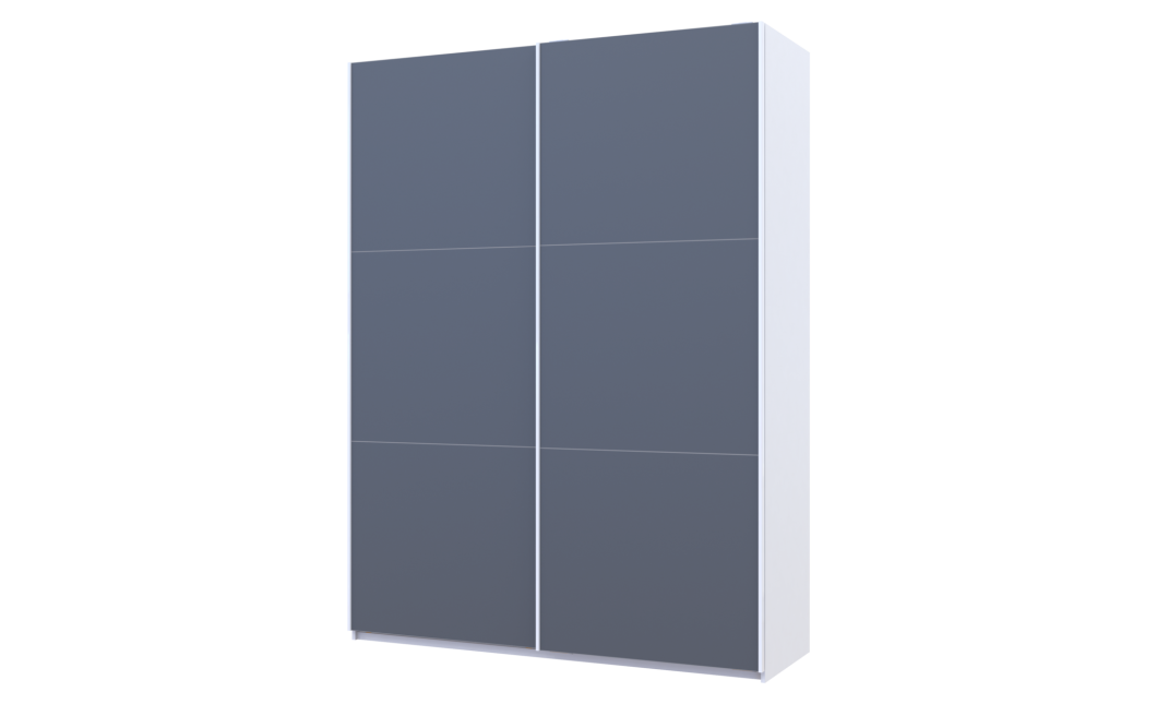 Kleiderschrank Doros G-Caiser Schiebetüren Weiß Graphitgrau 2 Türen 180x60x240 (42005093)