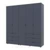 Kleiderschrank Doros Gelar Set mit Drehtüren Graphitgrau 2+3 Türen 193,7x49,5x203,4 (42002132)