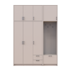 Kleiderschrank Doros Rondi mit Kleiderstange und hohem Oberschrank Kaschmir 3 Türen 181x52x260 (42005398)