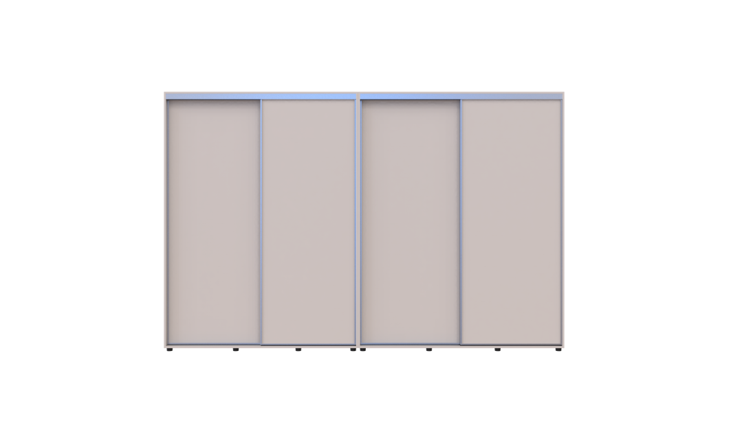 Kleiderschrank Doros Sigma Slim Schiebetüren Kaschmir 2+2 Türen 330x45x214.4 (42005612)