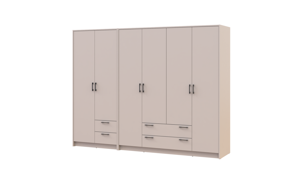 Kleiderschrank Doros Rondi Kaschmir 2+4 Türen 242x52x195 (42005620)