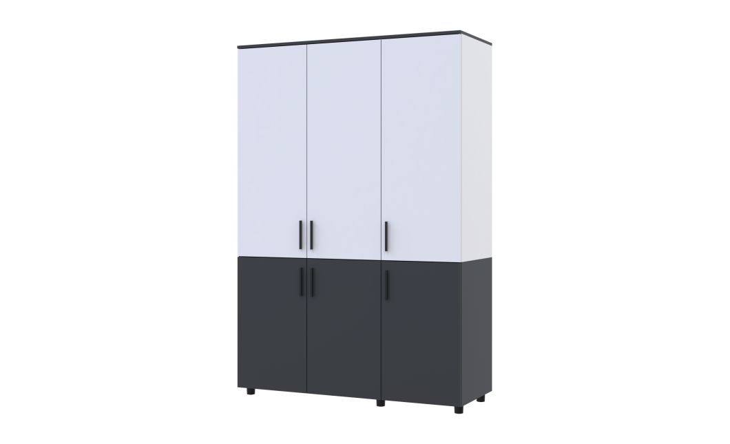 Kleiderschrank Doros Thorn Anthrazit/Weiß 3 Türen Böden 135x51,6x200 (44900516)