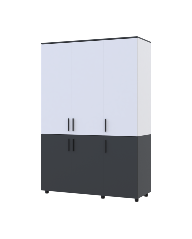Kleiderschrank Doros Thorn Anthrazit/Weiß 3 Türen Böden 135x51,6x200 (44900516)