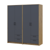 Kleiderschrank Doros Rondi Artisan Eiche/Graphit 2+2 Türen 164x52x195 (42005688)