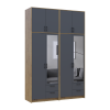 Kleiderschrank mit Spiegel und hohem Aufsatz Doros Rondi Artisan Eiche/Graphit 2+2 Türen 164x52x260 (42005713)
