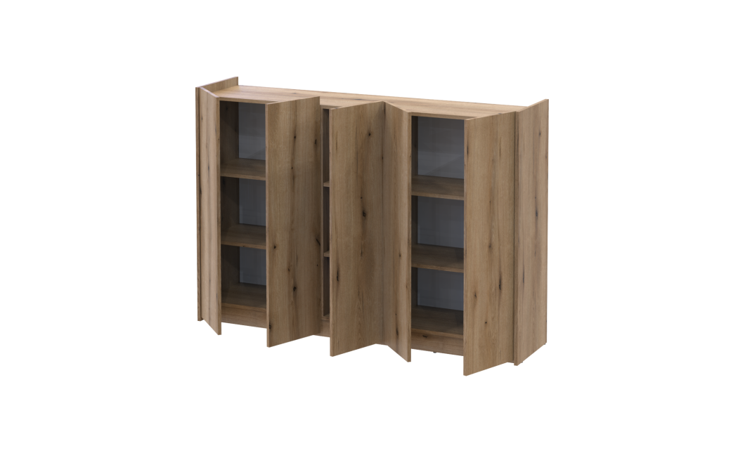 Kommode Doros Kassel Ewok Eiche 5 Türen 159x40x110 (41516218)
