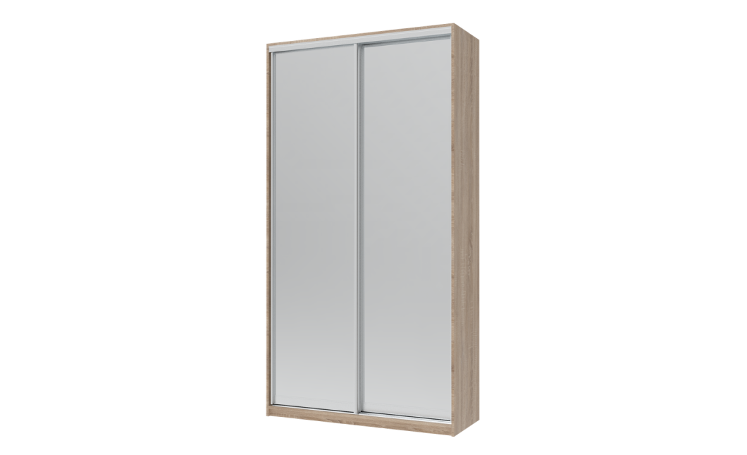 Kleiderschrank Doros City Light Schiebetüren Sonoma Eiche mit Spiegel 120x60x225 (42002036)