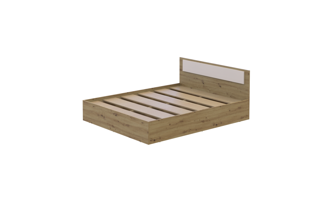 Bett Doros Rondi Doppelbett Eiche Artisan/Kaschmir 160x200 (44900531)