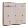Kleiderschrank mit Aufsatz Doros Rondi Artisan Eiche/Kaschmir 2+4 Türen 242x52x236 (42005668)