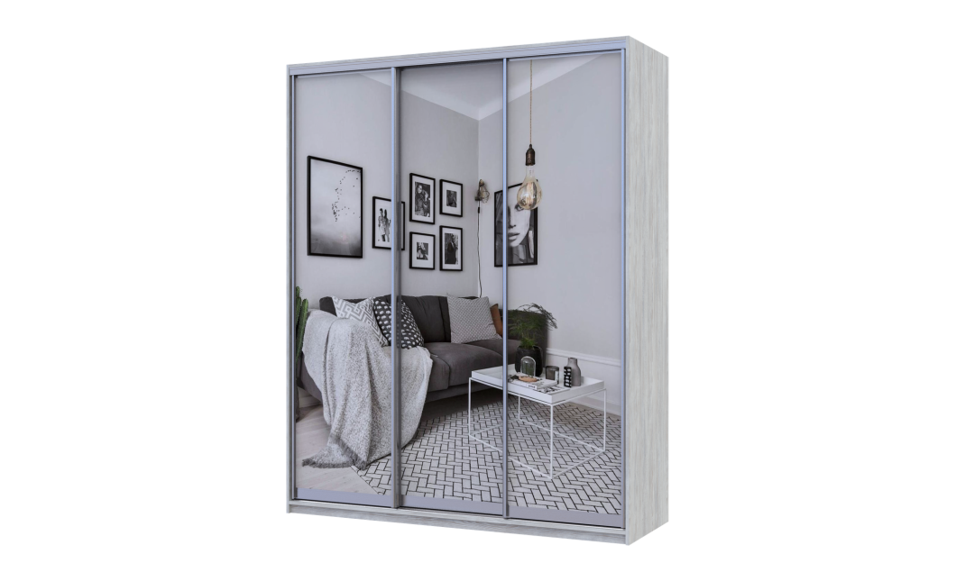 Kleiderschrank Doros City Light Natti Luc Schiebetüren mit Spiegel 180x60x225 (80736524)