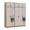Kleiderschrank mit Spiegel und Aufsatz Doros Rondi Artisan Eiche/Kaschmir 2+3 Türen 203x52x236 (42005667)