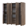 Kleiderschrank mit Regalen und Schubladen Doros Kasper Cremona Cannolo 2+3 Türen 225x48x204 (42005551)