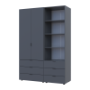 Kleiderschrank Doros Gelar Graphitgrau 2 Türen Säulenschrank 137,5x49,5x203,4 (42005168)