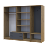 Drehtürenschrank Doros Rondi mit Kleiderstange Artisan Eiche/Graphitgrau 4 Türen 220x52x195 (42005293)