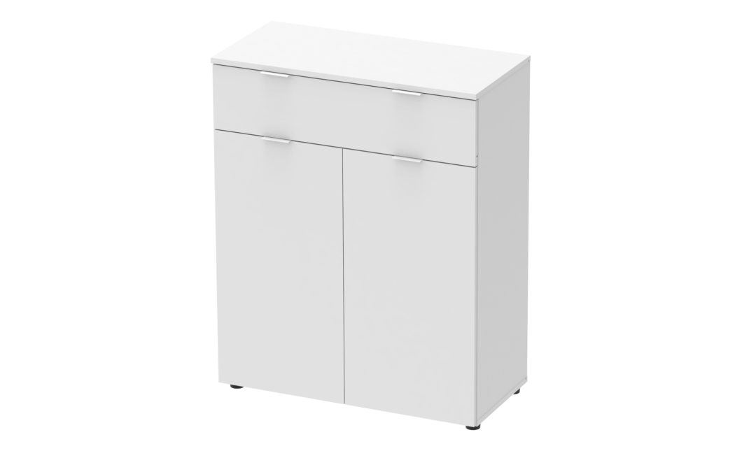 Kommode Doros Ron 2 Weiß 2 Türen 1 Schublade 80x38x100 (41516003)
