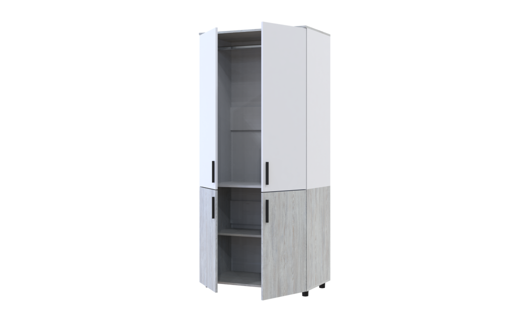 Kleiderschrank Doros Thorn Natti Kiefer/Weiß 2 Türen Kleiderstange 90x51,6x200 (44900459)