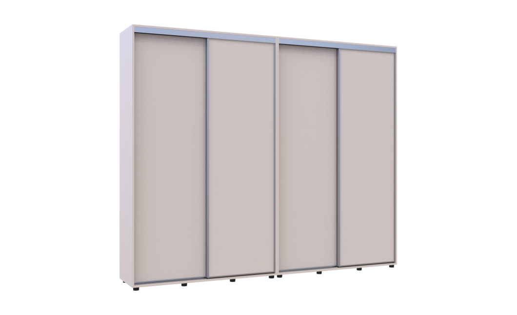 Kleiderschrank Doros Sigma Slim Schiebetüren Kaschmir 2+2 Türen 260x45x214.4 (42005598)