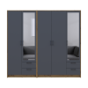 Kleiderschrank mit Spiegel Doros Rondi Artisan Eiche/Graphit 2+3 Türen 203x52x195 (42005691)