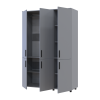 Kleiderschrank Doros Thorn Grau 3 Türen Kleiderstange 135x51,6x200 (44900487)