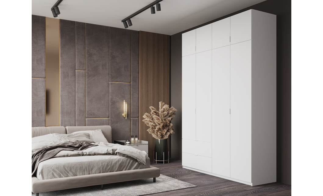 Kleiderschrank Doros Lukas mit Drehtüren Weiß 160x50x240 (80737067)