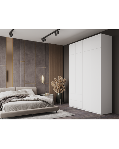 Kleiderschrank Doros Lukas mit Drehtüren Weiß 160x50x240 (80737067)